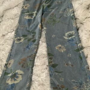 Floral Patterned Jeans